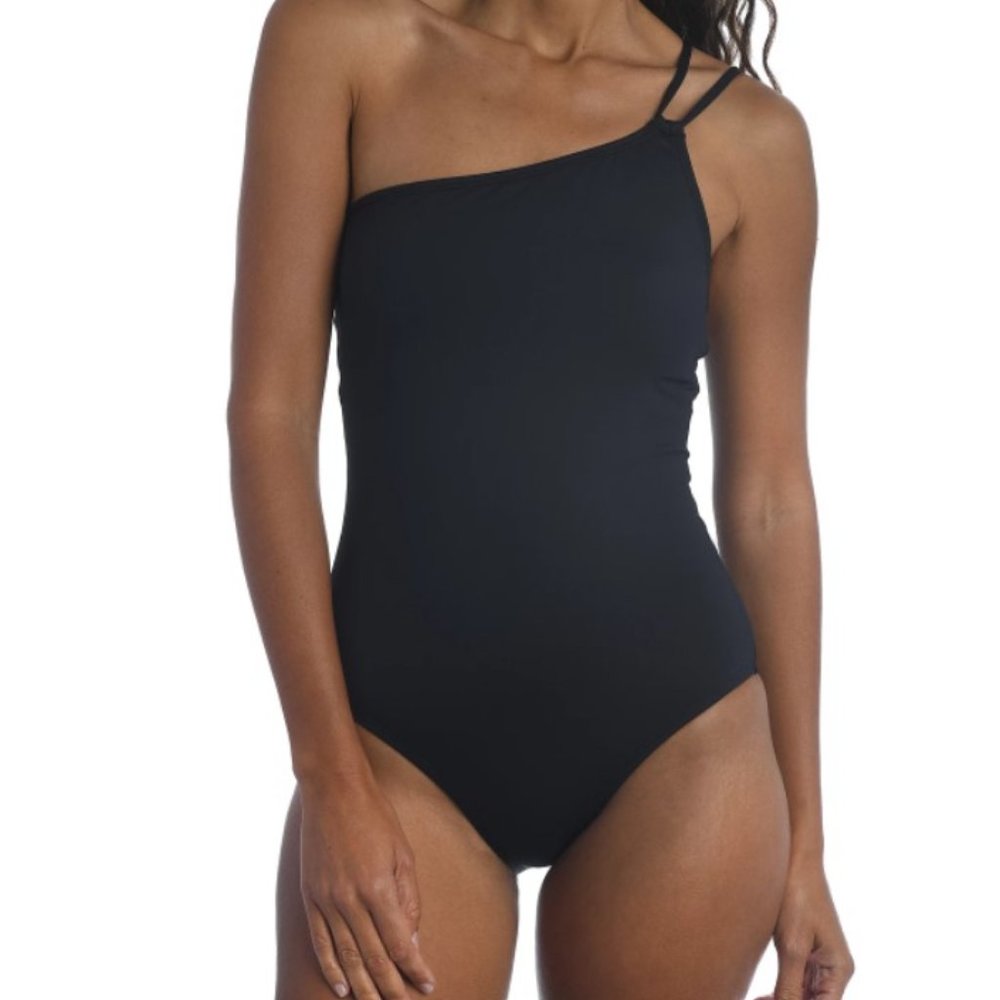 La Blanca Elegant Black One-Shoulder Swimsuit